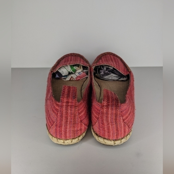 BORN ESPADRILLE RED FLATS 8.5 SITTON MOC TOE SLIP ON SHOES LOAFER TEXTILE COMFY - Picture 6 of 11